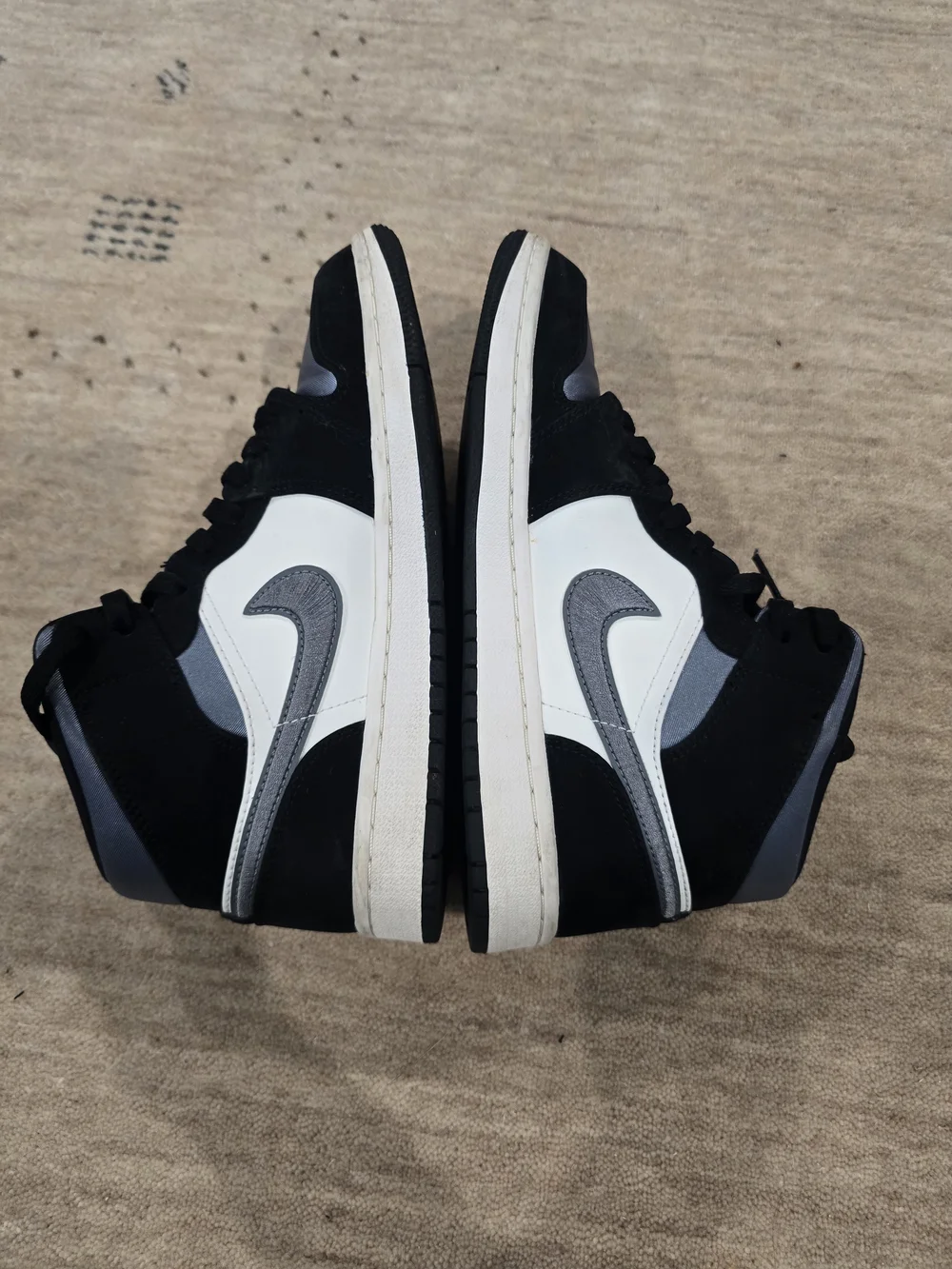 Air Jordan Men's High-Top Sneakers in Black, White & Silver